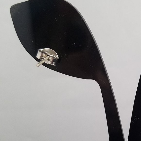 STAR QUARTZ gray sterling silver EARRINGS 6x8mm - Picture 6 of 9